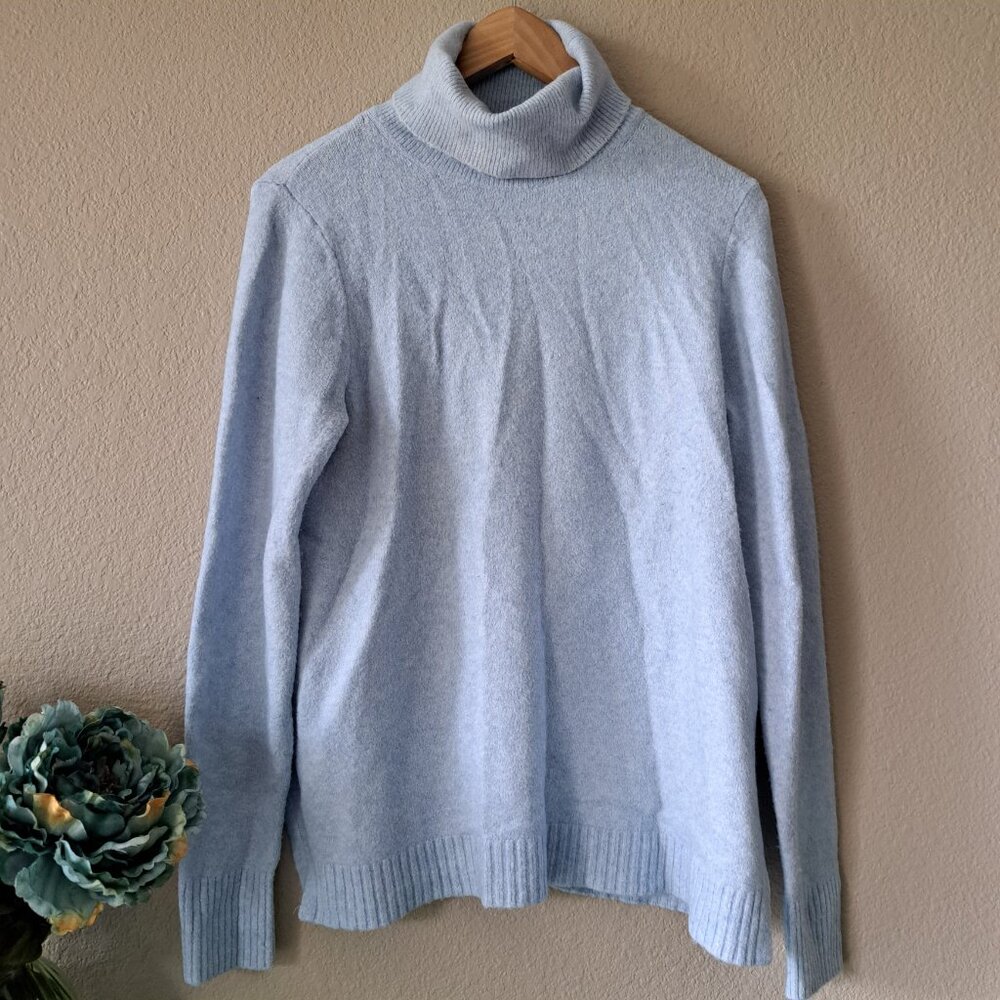J. Crew Extra Soft Light Blue Turtleneck Sweater Size Small